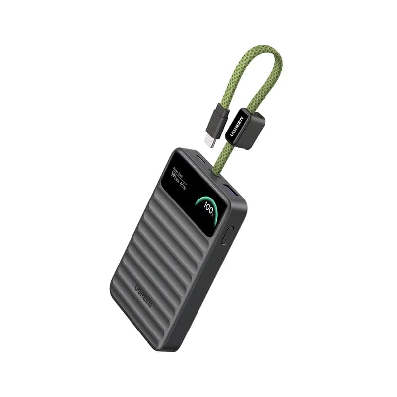 Павербанк UGREEN Nexode 10000 мА·год 45W з кабелем USB-C і дисплеєм Чорний (Black)