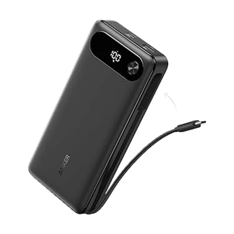 Павербанк Anker 20000 мА·год 87W PD з кабелем USB-C Чорний (Black)