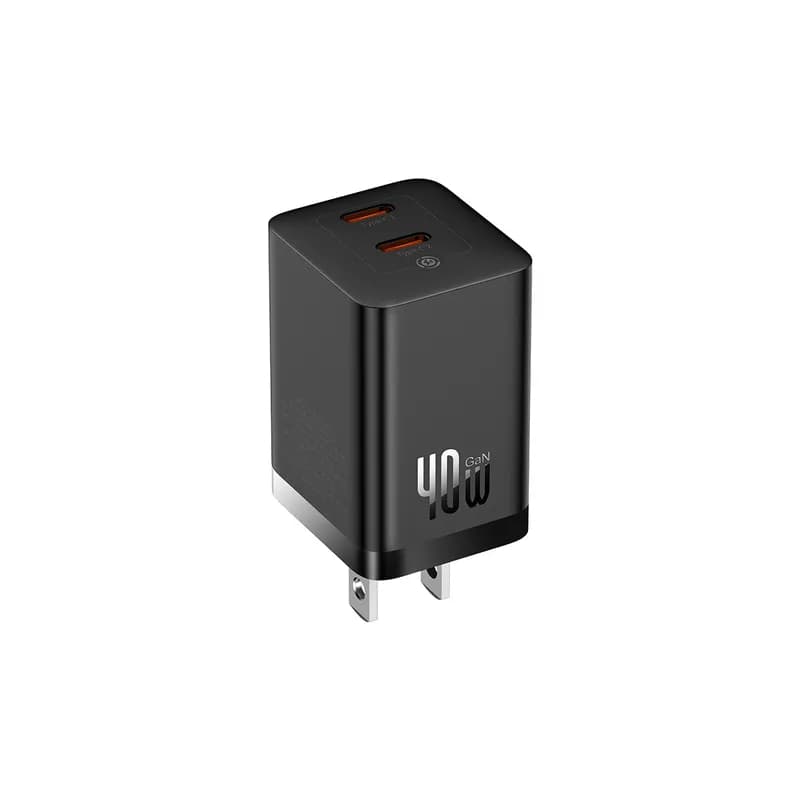 Мережевий зарядний пристрій Baseus GaN5 Pro 40W 2 × USB-C Чорний (Black)