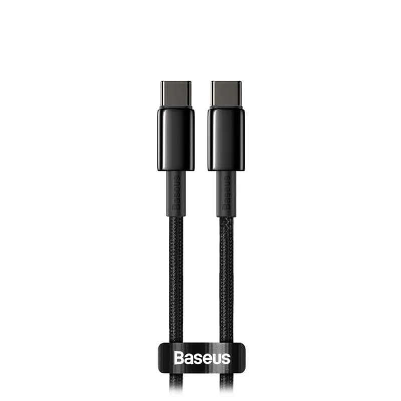 Кабель Baseus Tungsten Gold USB-C to USB-C 100W 1 м Чорний (Black)