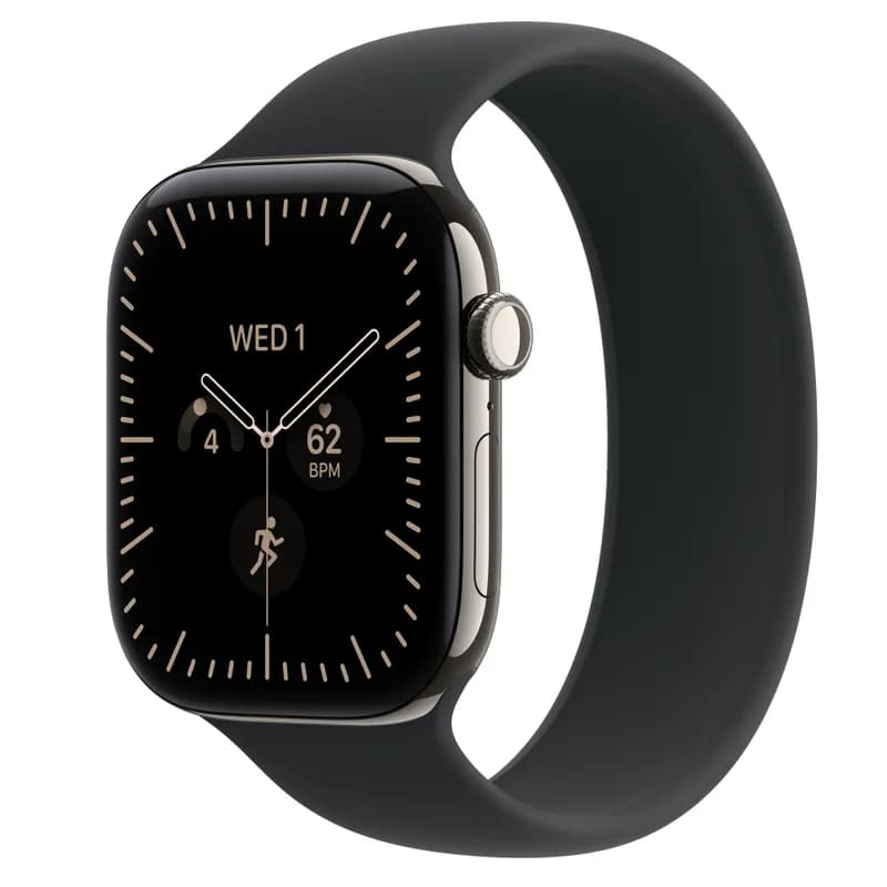 Смарт-годинник Apple Watch Series 12 GPS + Cellular 46mm Natural Titanium Case with Black Solo Loop