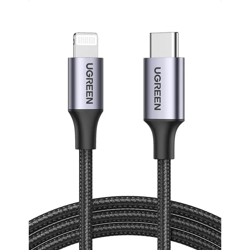 Кабель UGREEN USB-C to Lightning плетений 1 м Сірий (Gray)
