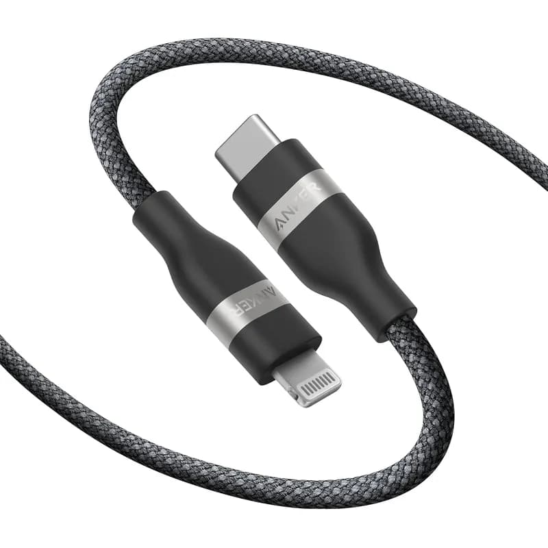 Кабель Anker USB-C to Lightning 1,8 м плетений Чорний (Black)